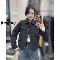 秋季新款休闲百搭砸格棉服(25901)