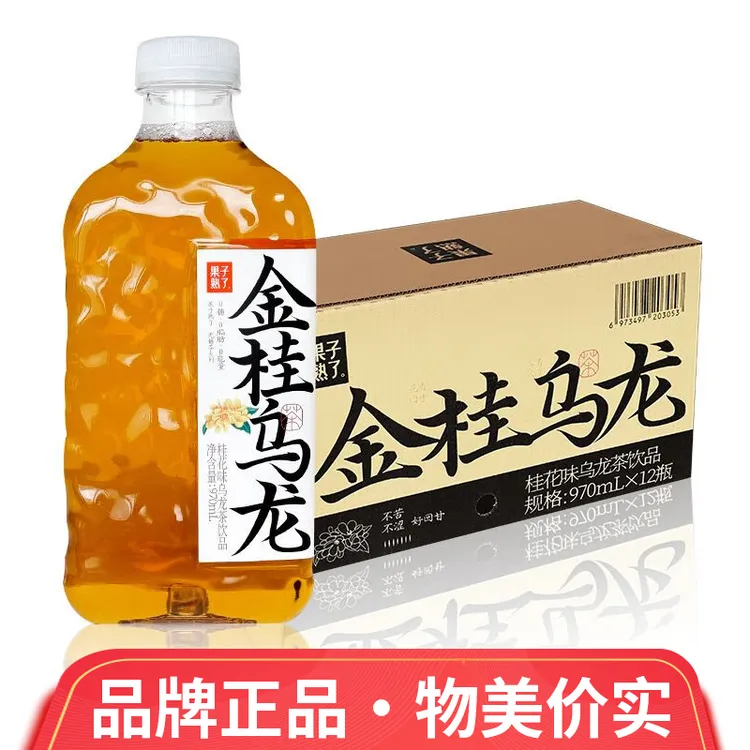 果子熟了金桂乌龙大瓶装970ml*12瓶栀栀乌龙茶无糖茶饮料茉莉花茶