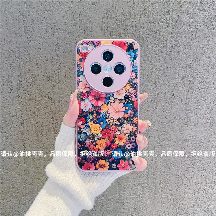 （OPPOFindX8系列）金属漆玻璃壳适用OPPOFindX8/X8Pro/X8S手机壳潮