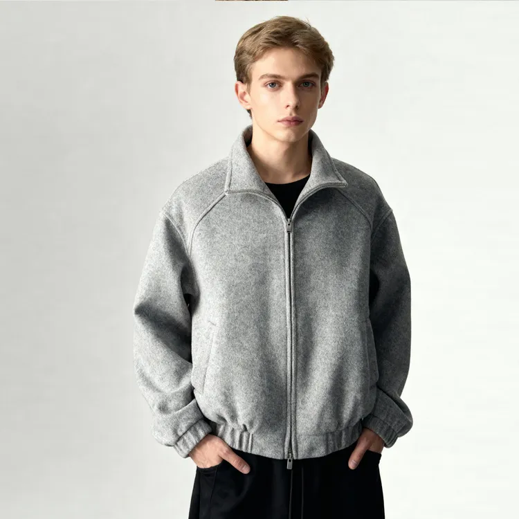 『绵密羊毛系列·』立领加厚男士夹克冬季2025新款宽松外套