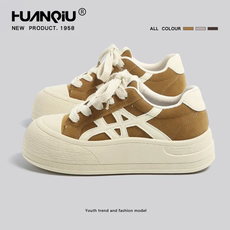 环球厚底时尚板鞋女款2025秋冬季新款复古百搭休闲鞋小众设计女鞋