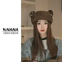 【一帽六戴 】豹纹小猫耳复古帽子宝藏显脸小贝雷帽日系