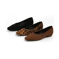 法式豹纹浅口单鞋女2025新款一脚蹬方头洋气通勤瓢鞋 CSA 59-83