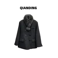 【QIANDING】【毛球羽绒服】保暖西装时尚百搭羽绒服F304