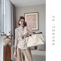 DA·Tender【甜心小花半高领针织小衫】秋季气质印花图案小清新长袖