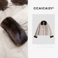 CCAICAI「寂寥」秋冬上新鹅绒水貂毛领可拆卸棉服2559