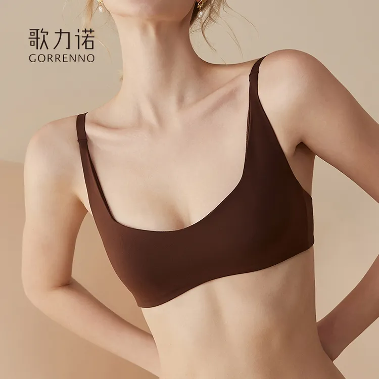 歌力诺运动内衣女薄款抹胸无痕bra防下垂舒适无钢圈瑜伽聚拢文胸