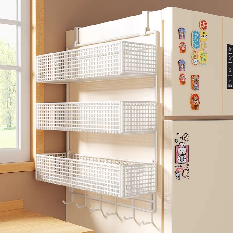 冰箱置物架侧收纳厨房多功能调料品侧面多层挂式挂钩侧边侧壁挂架