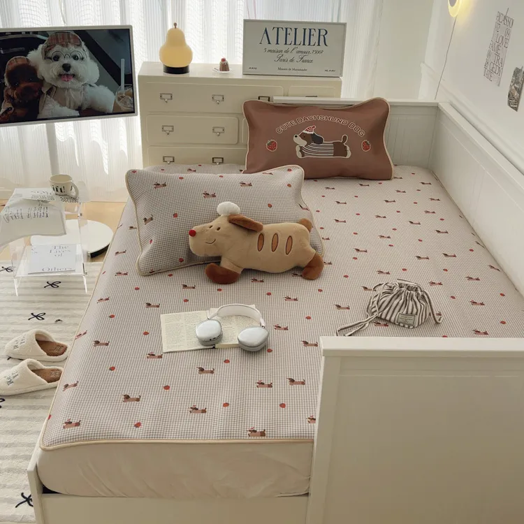 高端冰丝凉席2025新款冰藤席三件套床席款可机水洗夏天床单软席子