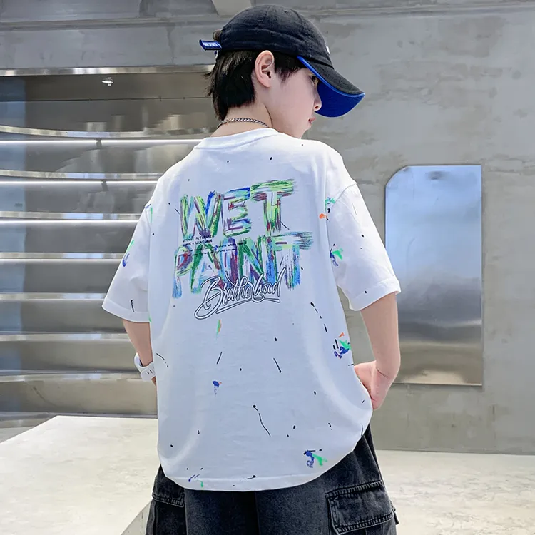 男童t恤短袖夏季大童6-12岁10到15岁潮款韩高级感初中生半袖上衣