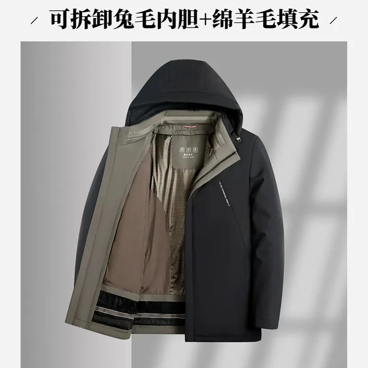 【绵羊毛＋兔毛内胆】高端男款可脱卸尼克服