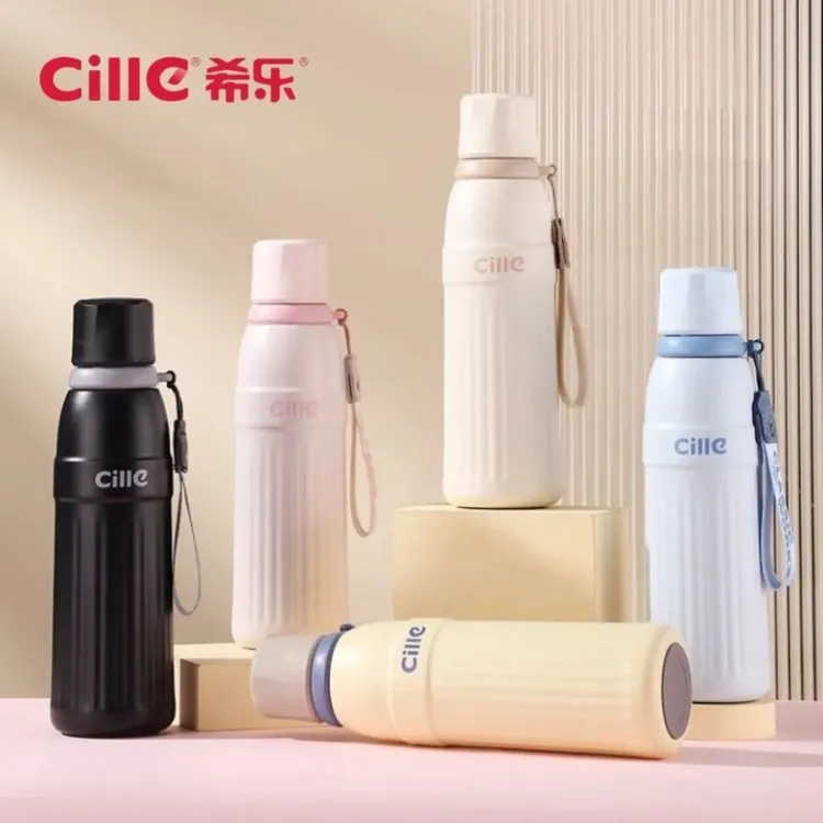 希乐保温杯女高颜值2025新款水杯男学生上学专用儿童吸管杯子水壶