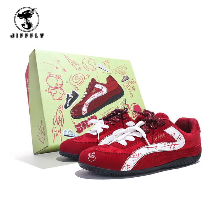 Jifffly2025新款涂鸦赛车女鞋夏季休闲德训鞋复古百搭耐磨板鞋