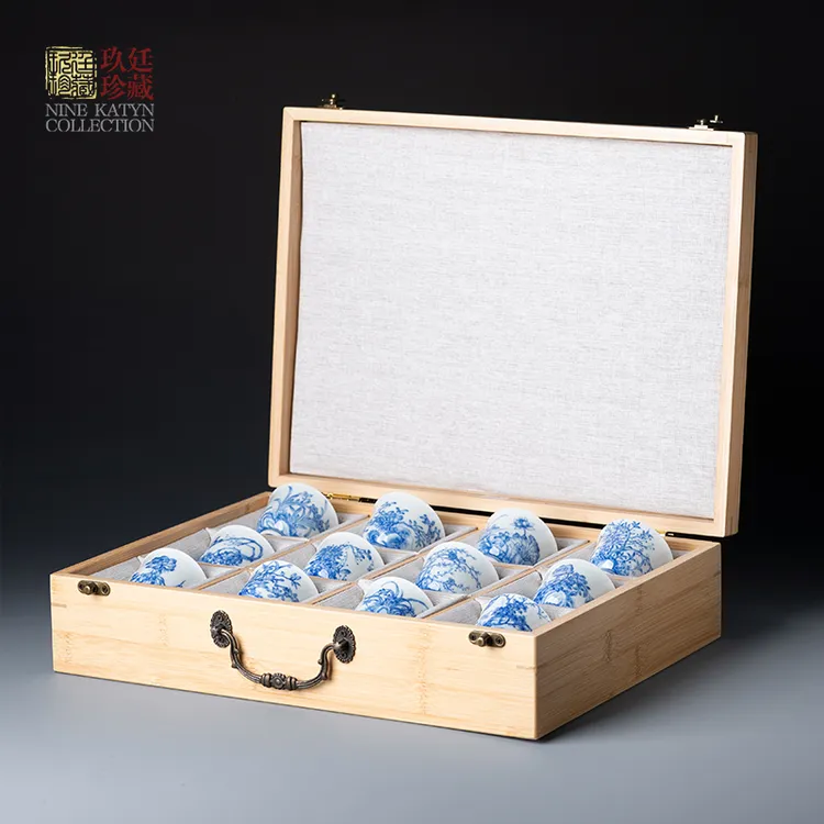 景德镇手工手绘青花茶杯功夫茶具主人单杯高档中式陶瓷十二花神杯
