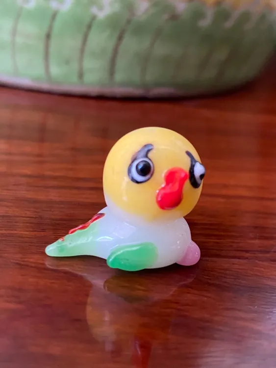 当代 瓷器出口创汇时期纯手工琉璃愤怒生气的小鸟