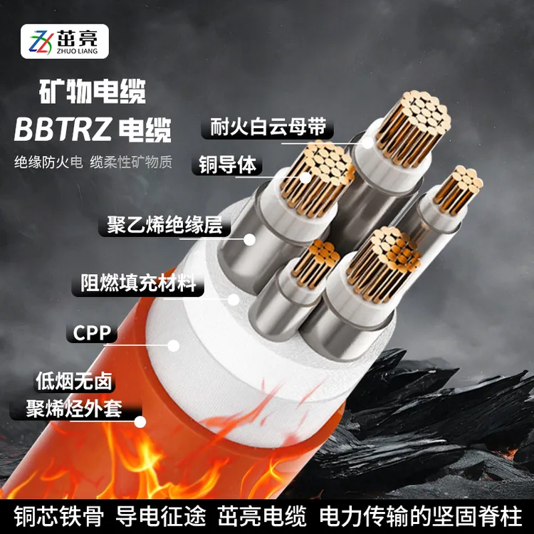 茁亮国标防火耐高温电缆铜/铝/挤泥