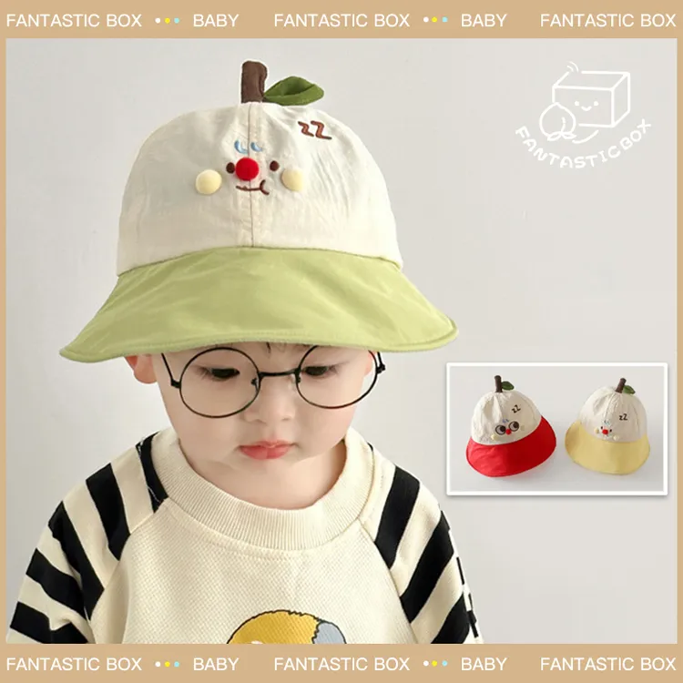 宝宝帽子春夏薄款速干大帽檐遮阳帽时尚百搭卡通男女婴儿渔夫帽