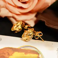 铜合金耳饰 【3188】LeLe 耳钉 土星超大颗无封层钻精致优雅