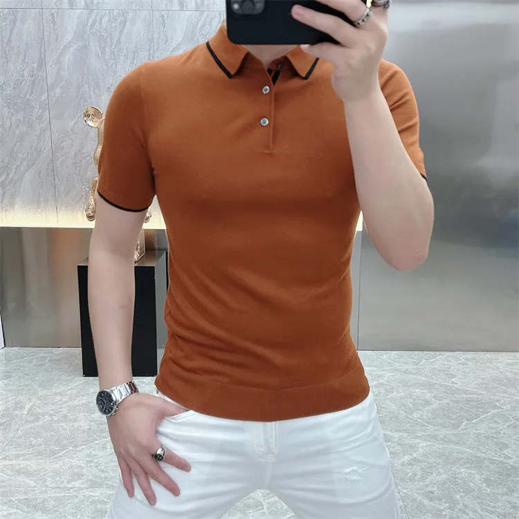 度尚-夏季新款男士高品质针织薄款时尚休闲翻领POLO衫短袖3601