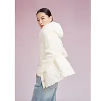 【晨粉专享价】Lakoradior拉珂蒂秋冬新款收腰羽绒拼接连帽外套