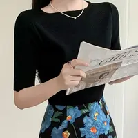 【夏央旗舰店】2025年夏季新款莱赛尔天丝针织一字肩上衣女#9953