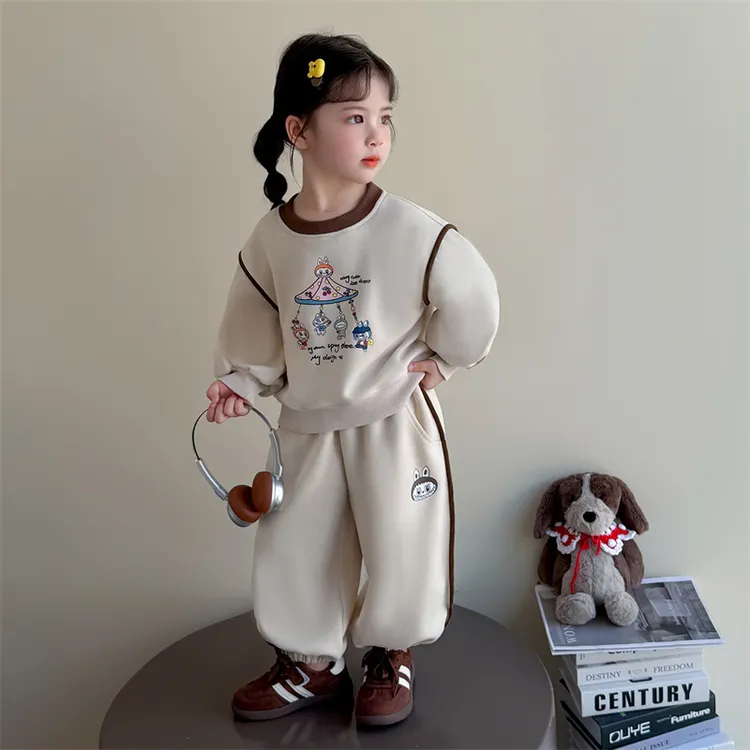 女童秋款2025新款儿童洋气秋季时髦休闲套装宝宝卫衣卫裤秋装两件