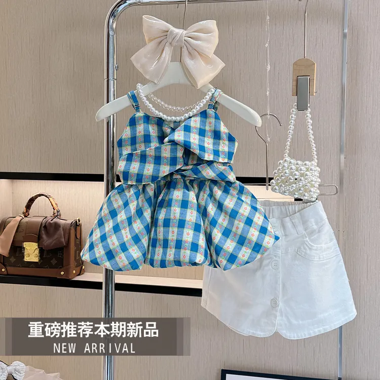 【现货】女童夏季套装洋气小女孩网红儿套夏装时尚夏款吊带裙两件套