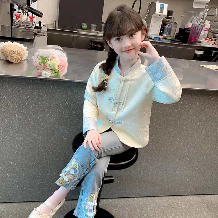女童春装套装2025新款儿童新中式国风汉服两件套春秋季小女孩衣服