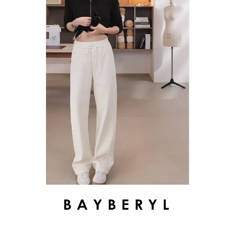 FF-BAYBERYL老贝暖行裤*拉链加绒松紧抽绳秋休闲裤9XXK5J1844