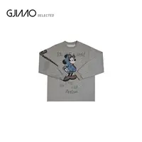 63156 银钉字母米奇宽松长袖T恤