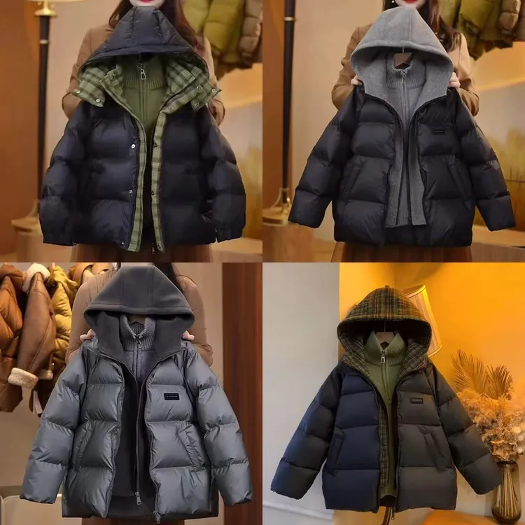 男童加厚白鸭绒羽绒服2025新款冬季儿童假两件中大童保暖羽绒外套