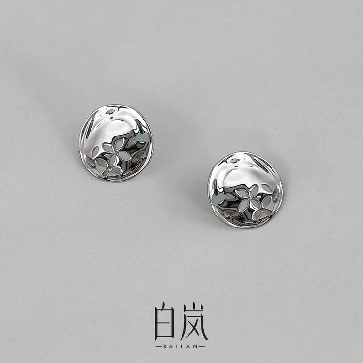 925银耳饰 白岚花影耳钉【7月新品】经典百搭小众轻奢气质ED4660