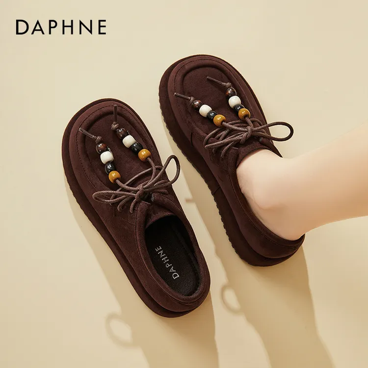 达芙妮勃肯鞋女秋季2025新款复古小皮鞋方头软底女鞋子休闲鞋单鞋