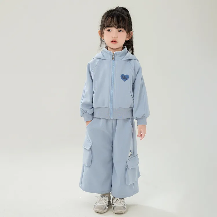 HELLO KITTY牛仔套装2025秋季洋气小童长袖阔腿裤韩版舒适百搭潮 