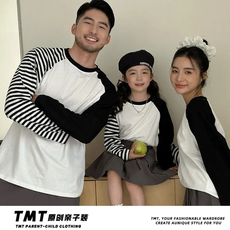 不一样的亲子装长袖t恤全家福服装家庭装2025新款一家三口母子服