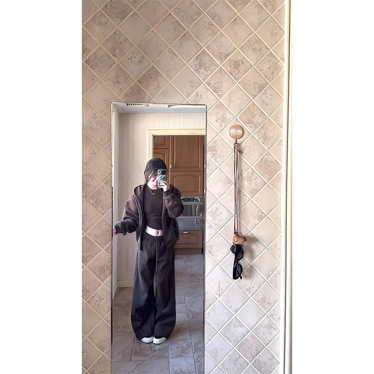 韩系连帽卫衣开衫外套女秋冬季内搭T恤套装休闲卫裤显瘦宽松裤子