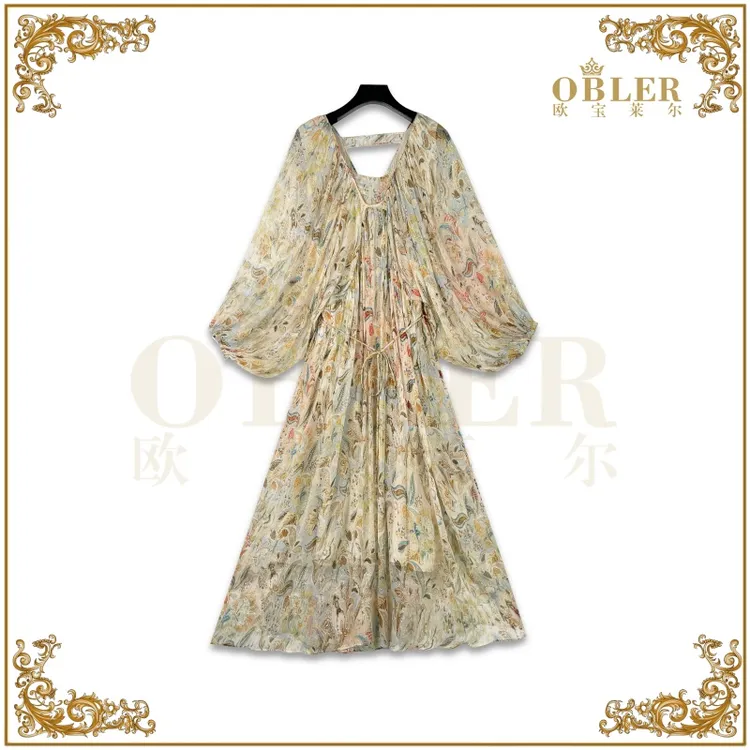 【欧宝莱尔】OBLE新款真丝时尚连衣裙　305-24500