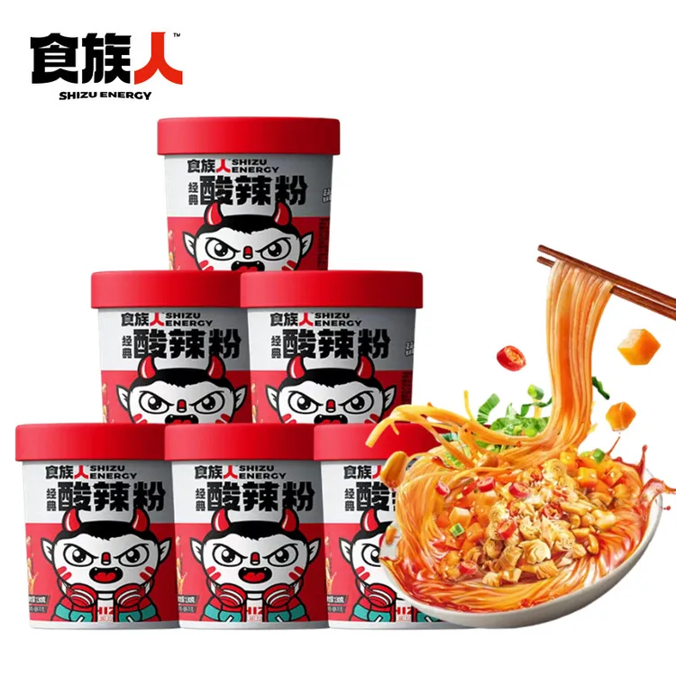 食族人酸辣粉6桶装 爆肚粉冲泡红薯方便粉丝麻辣网红整箱速食