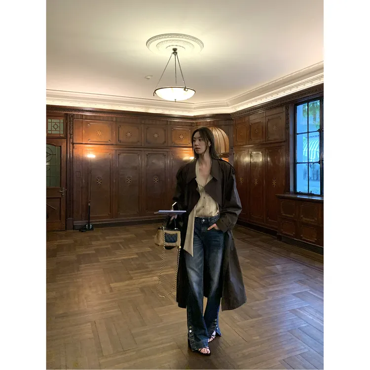 Gakee【普罗旺斯之梦】法式时尚风衣宽松百搭气质外套F37131GK53