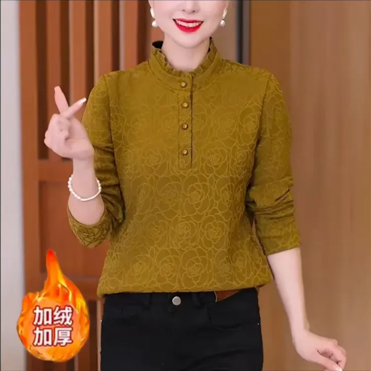 【加绒加厚】一件可过冬半高领网红时尚保暖上衣女士休闲卫衣