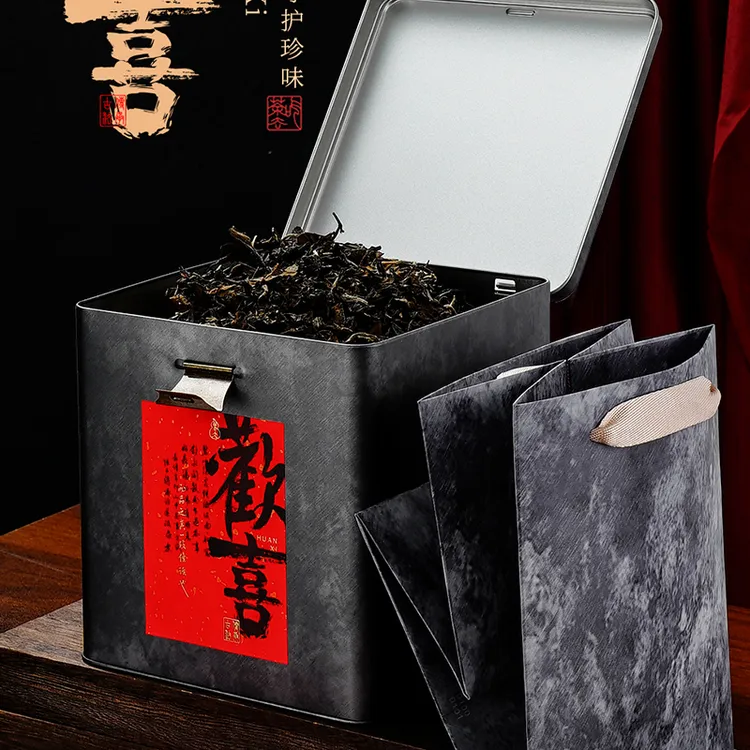 高档复古茶叶罐通用半斤500G散茶包装铁盒储存罐陈皮桶空礼盒定制