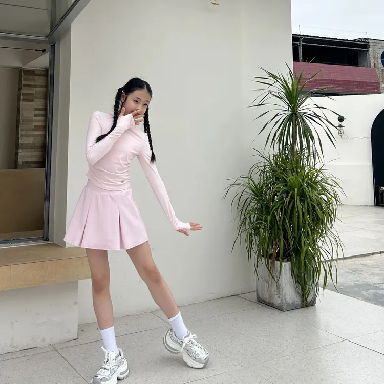 雪妈ESTAR独家定制裸感面料高弹速干运动网球裙裤2776