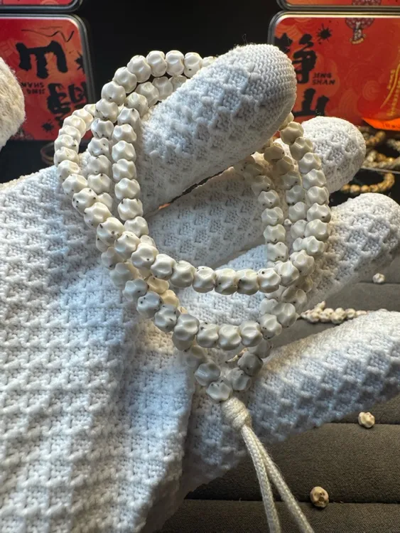 星月菩提手串找星星数星星纯手工瓷白无相满工松散120颗 头条