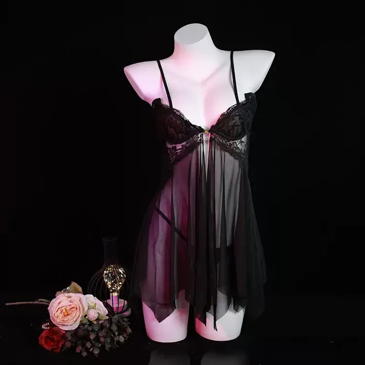 性感女士吊带睡裙多色选择蕾丝花边设计连衣裙裙子蕾丝吊带裙