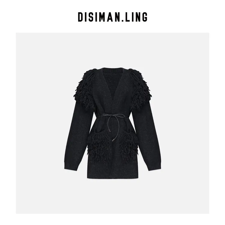 【迪丝嫚苓】晴纶多色毛衣外套显瘦气质长袖针织时尚优雅感原创设计