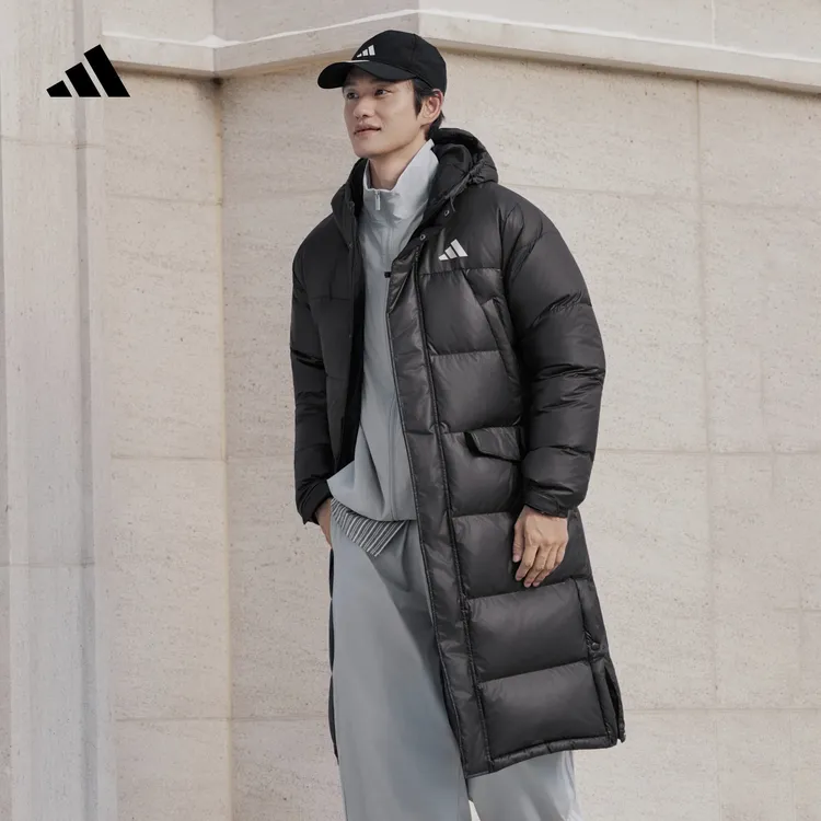阿迪达斯官方 保暖休闲长款鸭绒羽绒服男女秋冬新款adidas KF2143