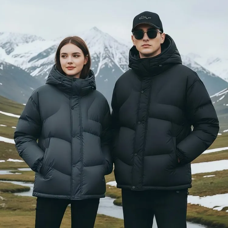 【极寒Por zero】90羽绒服男加厚保暖白鸭绒外套短款连帽纯色YR670