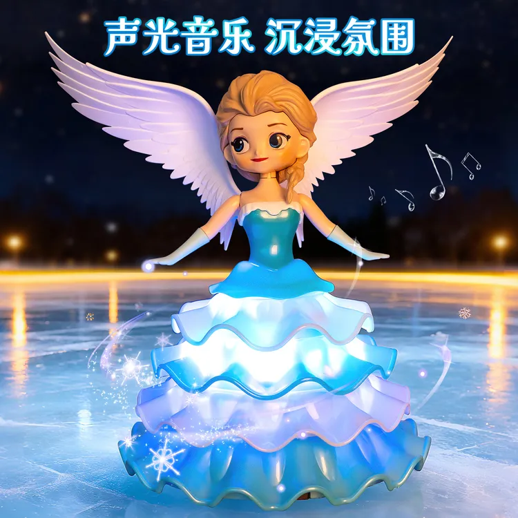 2025新款会跳舞的爱莎公主玩具电动旋转白雪3-6小女孩子生日礼物