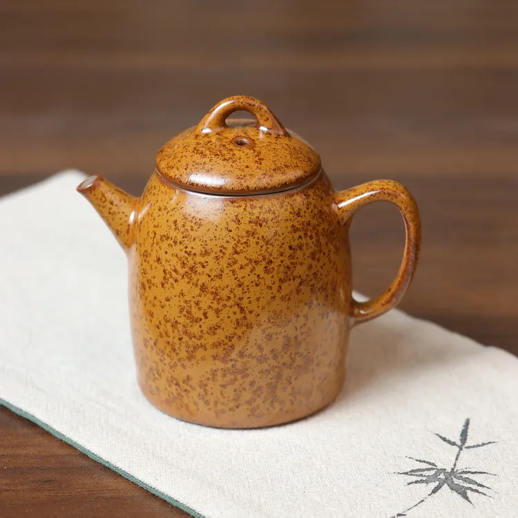 【境悟器】黄金瓷秦权壶.01468.茶壶.BL