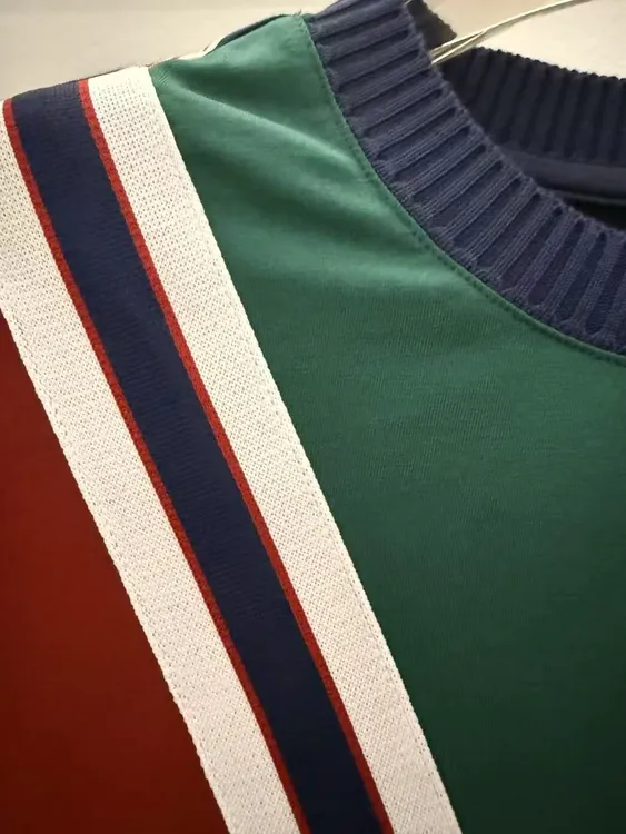 【迪迦YL25-T38913】2025夏季新款潮T恤棉休闲气质高奢拼接宽松上衣